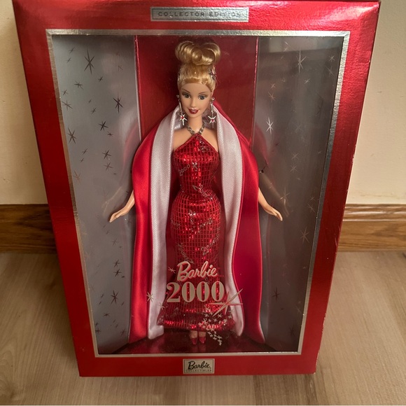 New VTG 2000 Mattel Collector Edition 27409 Red Dress Blonde‎ Barbie Doll AZ22 - Picture 1 of 8